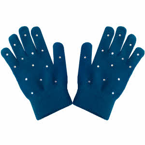 Handschoentjes met steentjes blauw