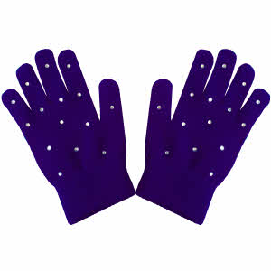 Handschoentjes met steentjes paars